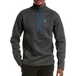 Spyder Outbound 1/4-Zip Pullover Gray/Blue/Black Fleece Lined Jacket Size L